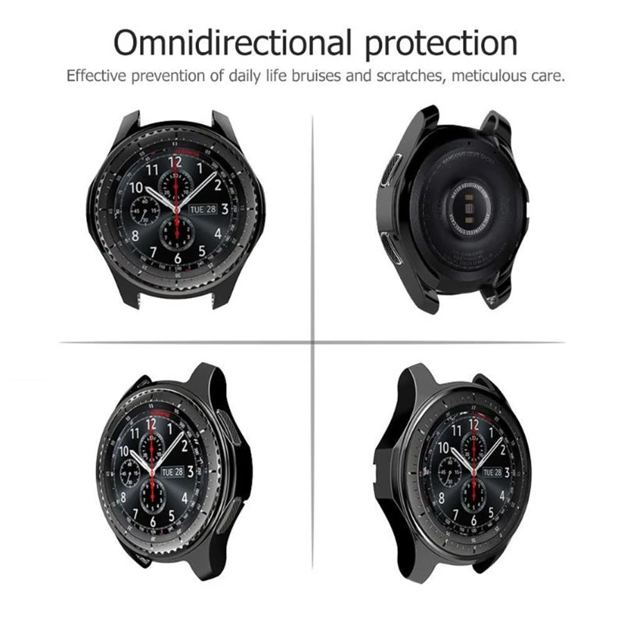 Покрытие+ ТПУ тонкий защитный чехол для samsung Galaxy Watch 46 мм 42 мм Рамка Жесткий силиконовый гибкий чехол для samsung gear S3 S2