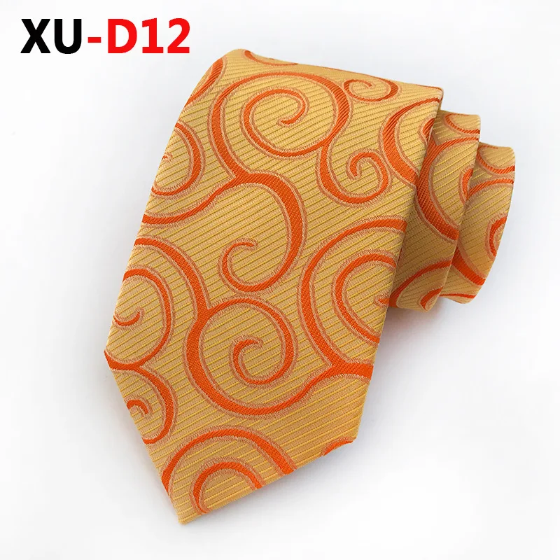 Новые мужские модные галстуки Пейсли классические цветочные полосатые клетчатые жаккардовые галстуки деловые роскошные галстуки для свадебной вечеринки - Цвет: XU-D12