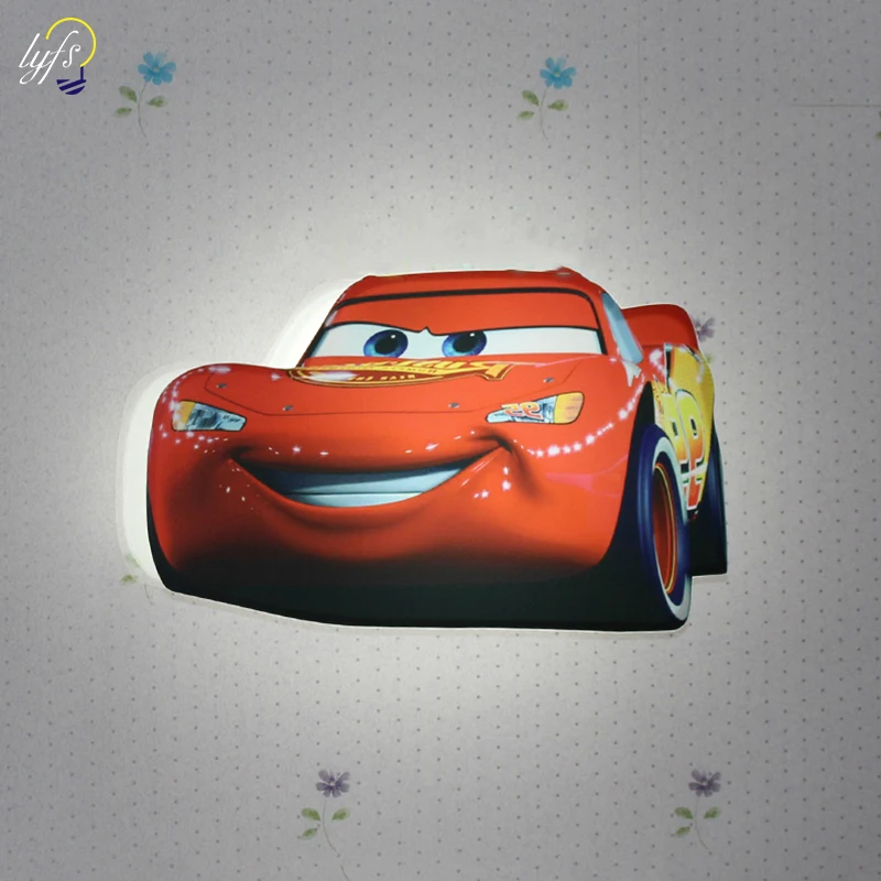 

lyfs LED Modern Wall Lamps Children Baby Kids Bedroom Bedside Lamp Cartoon car Shape 90-260V Originality Novelty Light