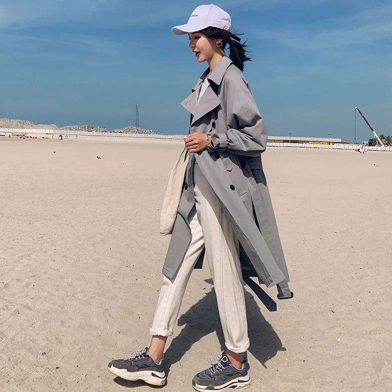 

2019spring coat women new fashion women's windbreaker in the long section of the popular autumn coat sobrutudo feminino clothes