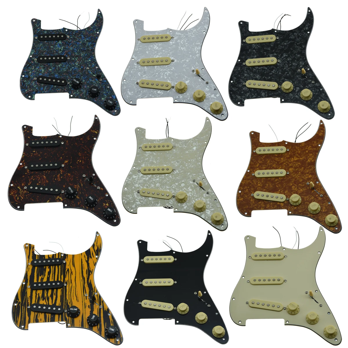 

KAISH Various Loaded Strat SSS Pickguard Prewired ST Strat Pickguard with Pickups Fits for Fender