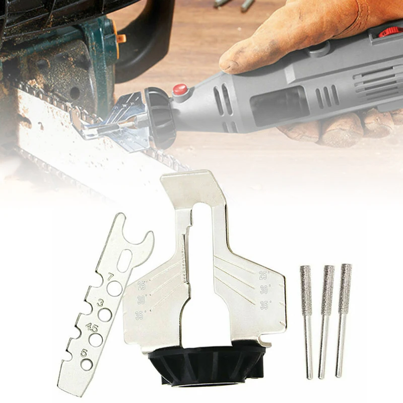 

1 Set of Chainsaw Kit sharpener attachment Saw Chain Sharpening File Grinder Rotary tool Accessories 70mm High Speed Steel 2019