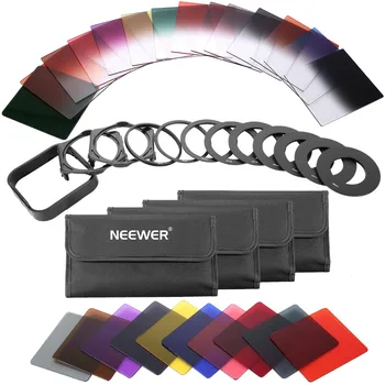 

Neewer 40 in 1 Gradient Neutral Density Gradual ND Filter+Color Square Filter Kit for Cokin P+Ring Adapter+Holder+Hood