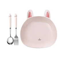Контейнер для еды Bento Box набор из трех предметов столовые приборы ложки бытовые милые тарелки Посуда стейк нож посуда и наборы