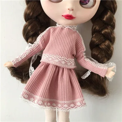 color pink 2 шт./компл. Симпатичные изготовленные вручную 1/6 Blyth кукольные dressoutfits для Blyth, озон, OB24, кукла Барби; юбка для малышей игрушки для девочек - Цвет: color pink