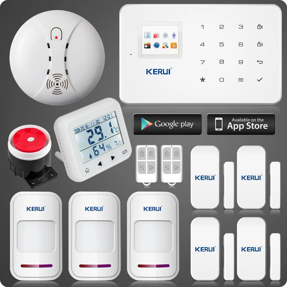

Wireless WIFI PSTN Home Security Burglar Fire Alarm System IOS/Android APP Control PIR Motion Sensor Alarm