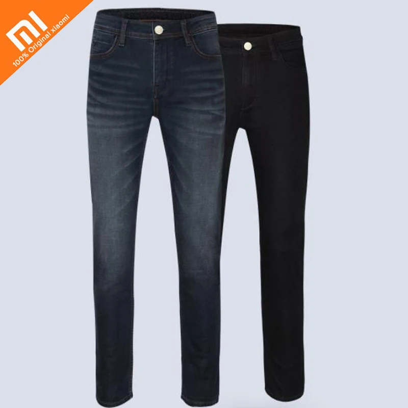 Original xiaomi mijia autumn and winter coffee carbon warm fleece jeans men's thick jeans high qual