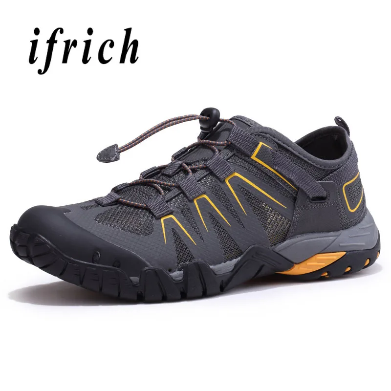 

2019 New Man Sandals Luxury Designer Men Slides Outdoor Trekking Sneakers Man Summer Shoes Anti-Slippery Male Beach Water Shoes