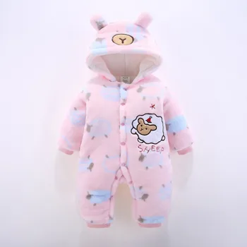 

Cute Autumn Baby Romper Baby pajamas Sheep Flannel Cotton Jumpsuit Boys girlc Hooded Fashion Baby's Wear Kid Climb Clothes