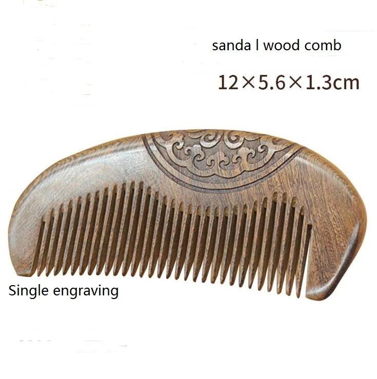 

1pcs Natural Health Care black gold Sandalwood Hair Comb Anti-static Beard Comb Comb Of Hair Brush Hairbrush Men Women