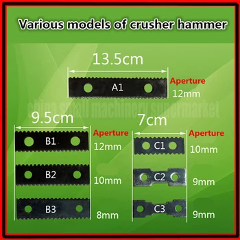 

Various models of crusher hammers; crushing machine ; grinder; disintegrator; shredder; muller; kibbler hammer machine parts