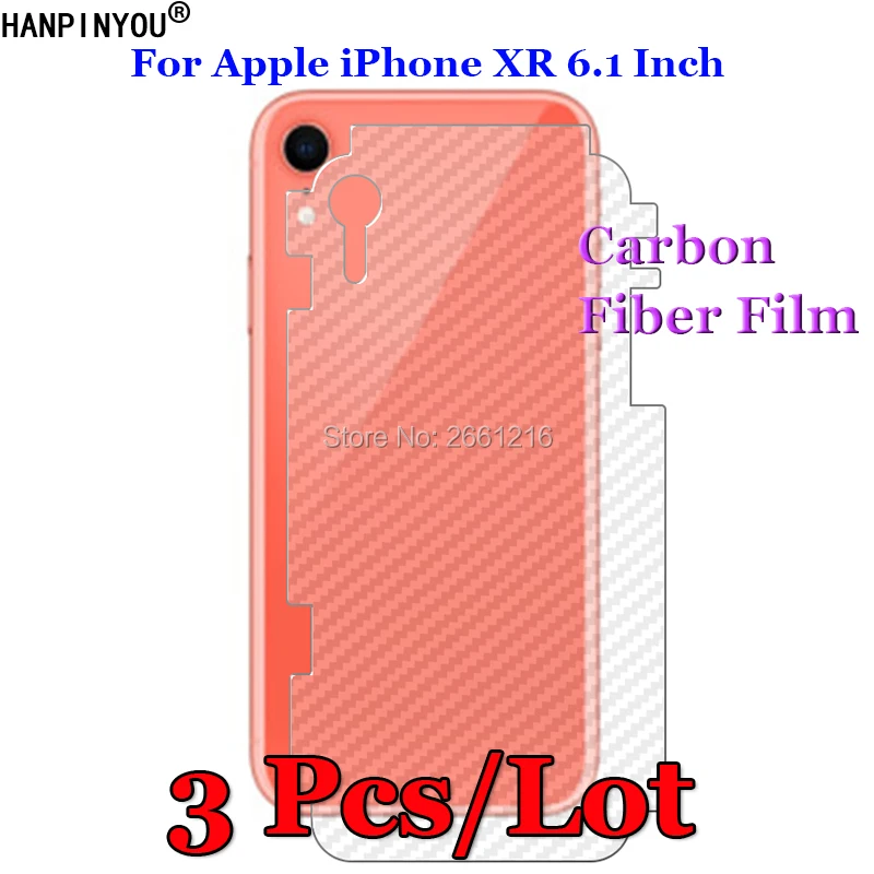 3 шт./лот для Apple iPhone XR 6 1 &quot3D Нескользящая прозрачная задняя часть из углеродного