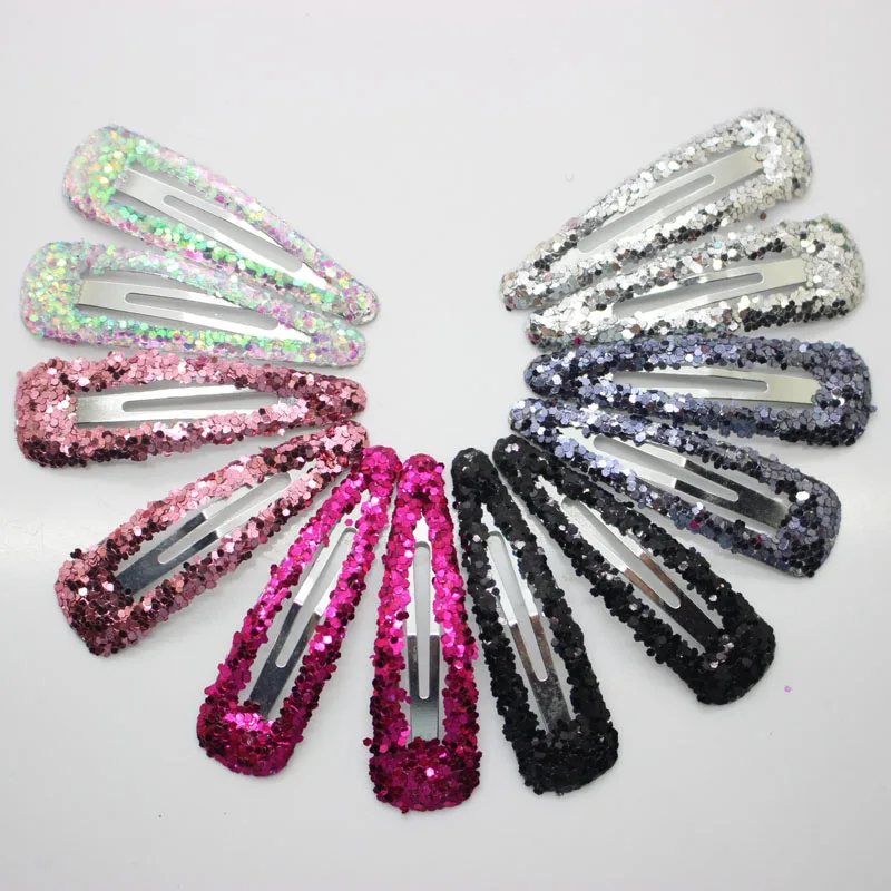 

12 Pcs/set multi color glitter hairpins girl's shinny hair clips fashion bling hair pins hair accessories
