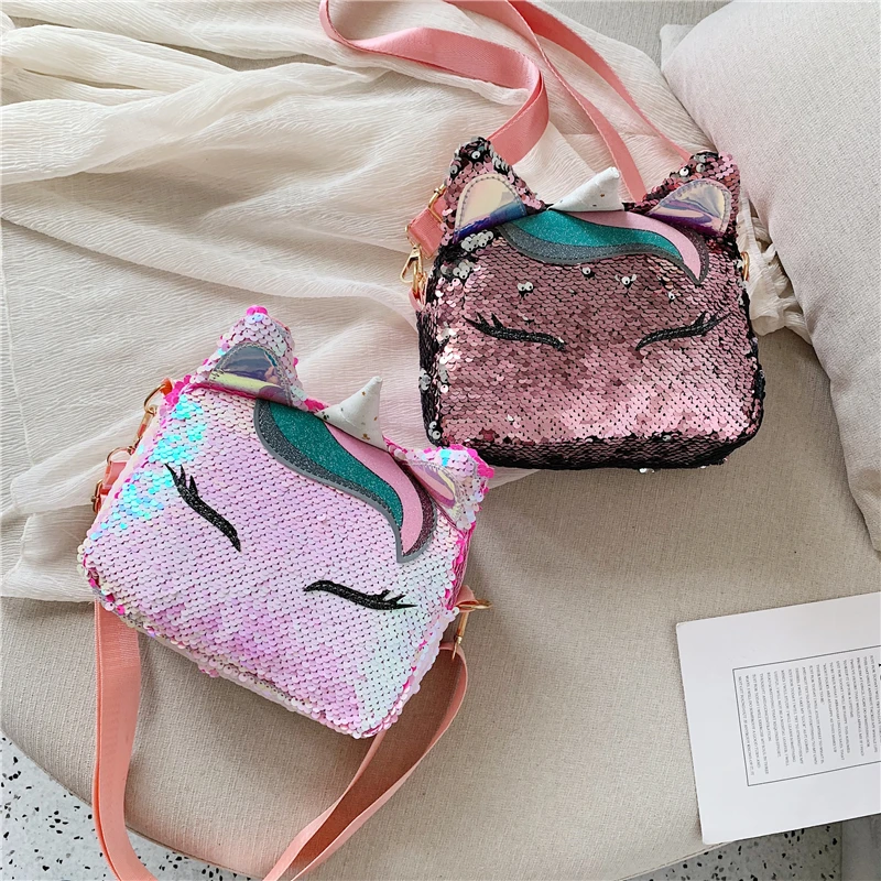 Women Sequin Bag Cartoon Animals Handbags Shoulder Pack Bag Female Small Crossbody Bags For Ladies Messenger Bags Fashion