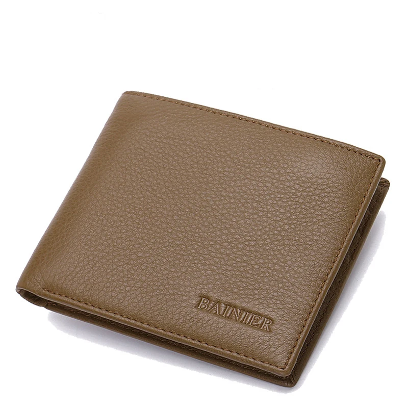 

GENMEO New Arrival Genuine Leather Bifold Wallets Men Cow Leather Card Holder Coin Purse Clutch Money Bag Bolsa