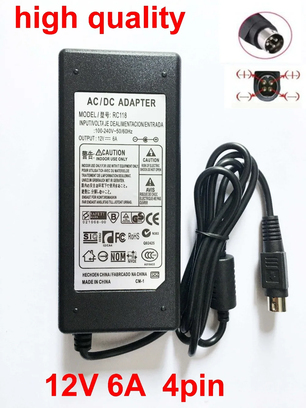 50PCS 12V6A High quality 12V 6A IC solutions AC /DC Converter Adapter Power Supply for LCD monitor Flat Panel TV 4Pin | Обустройство