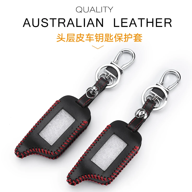 Goedkoop Nieuwe B9 Leather Key Case voor originele Starline B9 B91 B6 B61 A91 A61 v7 C9 LCD Manier Auto Remote 2 Weg Alarm