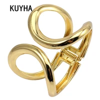 Simple Punk Cuff Bracelets & Bangles Summer Statement Gold Color Metal Pulseiras Present Jewelry 1