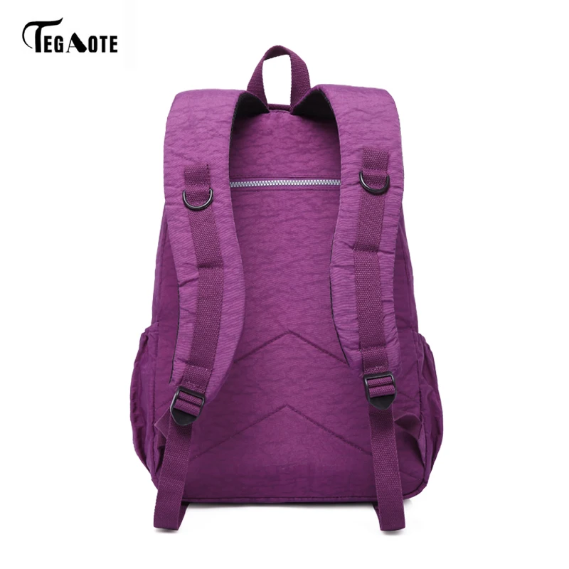 TEGAOTE 2 unids/set la escuela Mochila para chicas adolescentes Mochila femenina, las mujeres bolsos Nylon Casual bolsas de ordenador portátil bolso de mujer