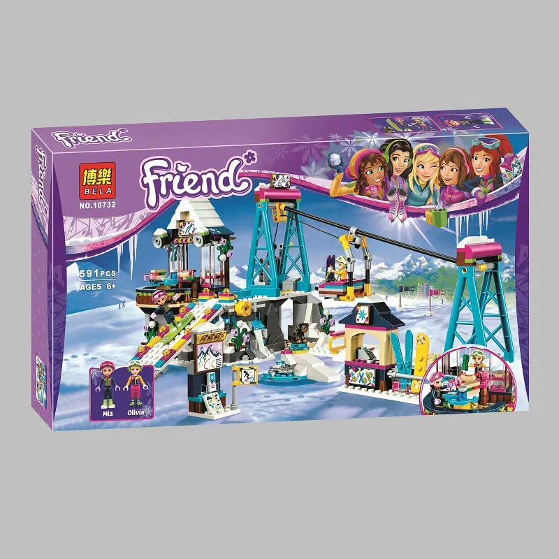 

Bela Friends Snow Resort Ski Lift Building Kit Compatible Legoings 41324 Building Toys Blocks Set(591 Piece)