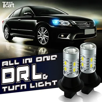 

Tcart Led DRL Daytime Running Light Turn Signals BAU15S PY21W Car LED Lamps For Chevrolet Orlando 2014