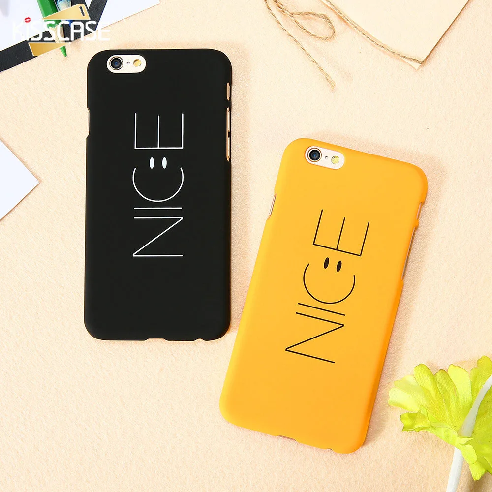 Чехол KISSCASE Smile Face Patten для iPhone 6 6S 7 8 Plus Жесткий ПК милый мультяшный чехол телефона
