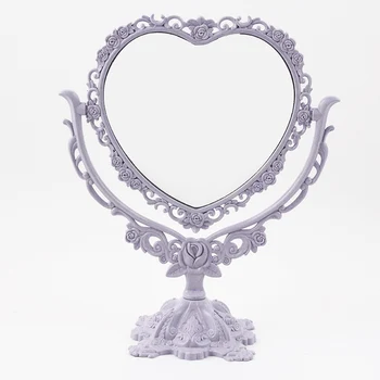 Desktop Makeup Mirror EU Style Rotatable Gothic Mirror Butterfly Rose Decor Beauty Tool Round Oval Heart Shape Makeup Mirror 1