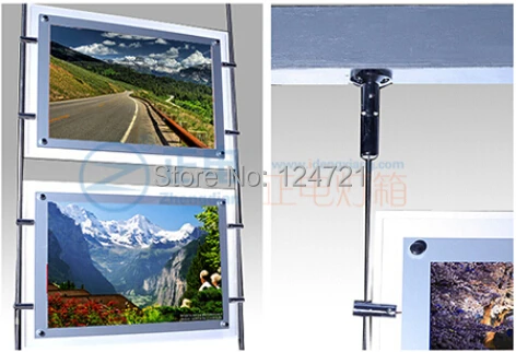 Cristais de Acrílico Painéis de Luz Caixa de Luz Pendurado Levou Mágica Super Fino Led Publicidade 600mm x 600mm 4 Os cristais acrílicos que penduram os painéis