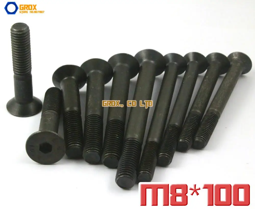 

5 Pieces M8 x 100mm 10.9 Grade Alloy Steel Countersunk Socket Allen Bolt Screw