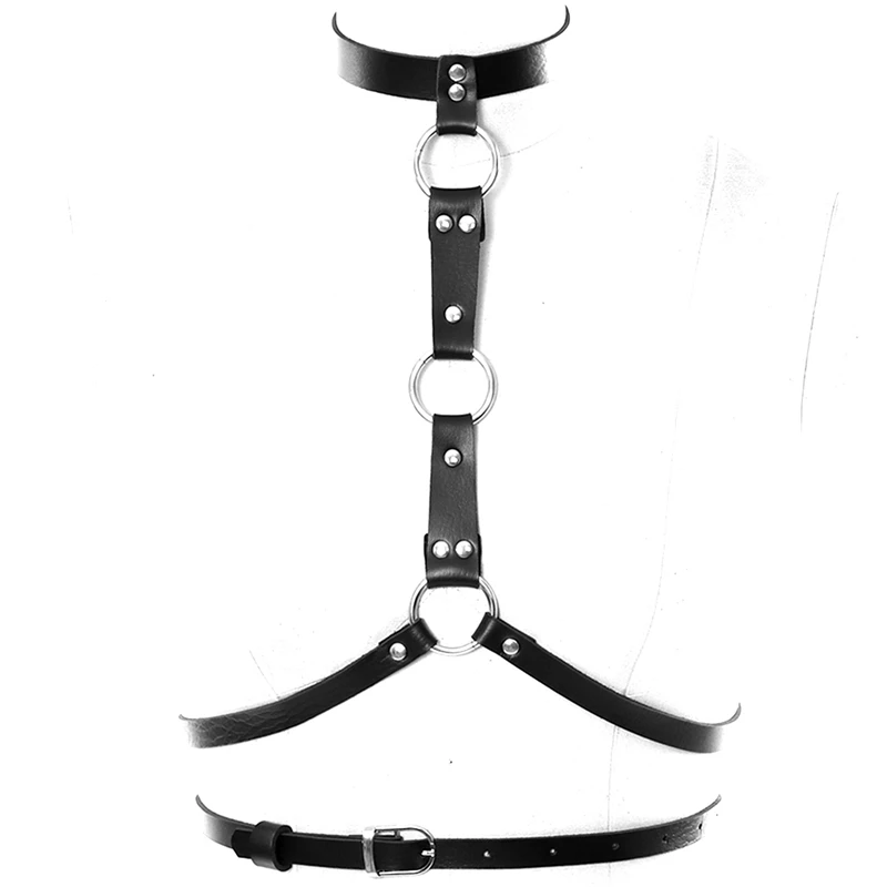 

Leather Body Harness Bra Women Sexy Top Cage Frame Strap Punk Goth Fetish Lingerie Plus Size Festival Rave New Exotic Bondage