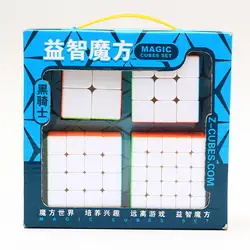 4 шт./компл. Stickerless Zcube подарок посылка Magic Cube 2x2x2 3x3x3 4x4x4 5x5x5 Профессиональный Развивающие игрушки для детей