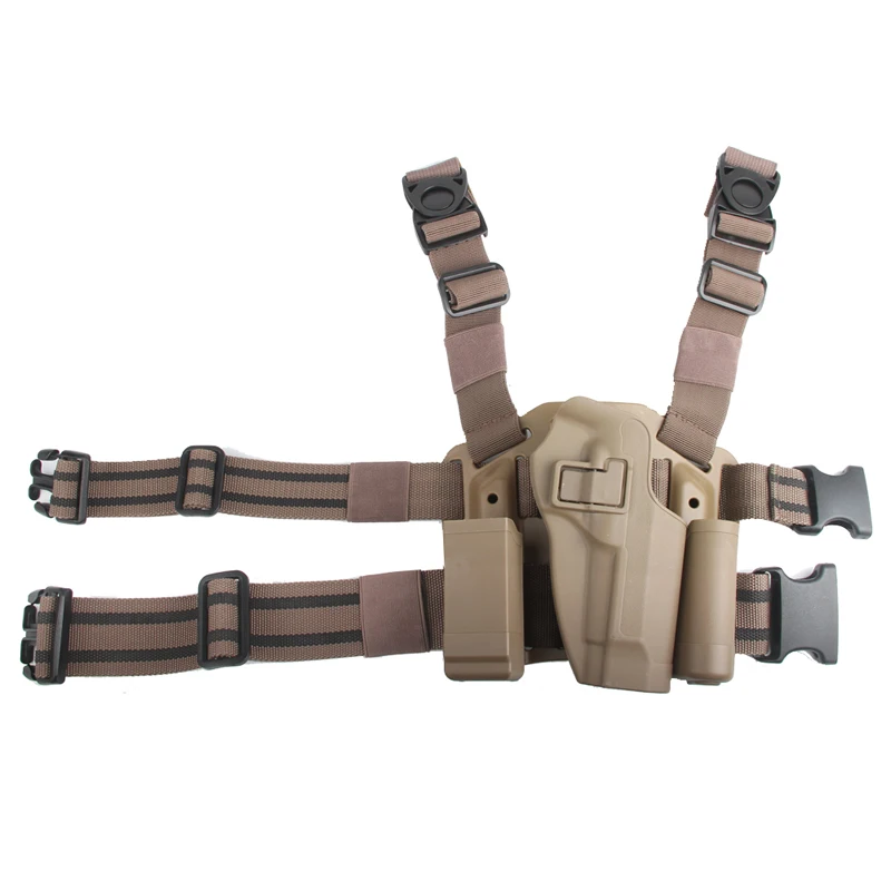 CQC M9 Gun Drop Right Leg Thigh  Magazine Flashlight Pouch Holster Beretta M9 M92 96 Hunting Gun Accessories For Outdoor Tactical Airsoft RL31-0024PBK-12