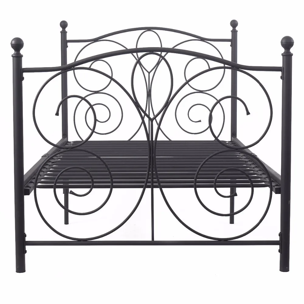 Goplus Black Steel Twin Size Metal Bed Frame Platform Foundation Portable Folding Kids Guest Bed Frame Home Furniture HW52380 Goplus Black Steel Twin Size Metal Bed Frame Platform Foundation Portable Folding Kids Guest Bed Frame Home Furniture HW52380
