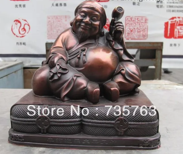 xiuli 00338 Tibet Buddhist Monastery red Bronze Mo ke and ROM Buddha Statue