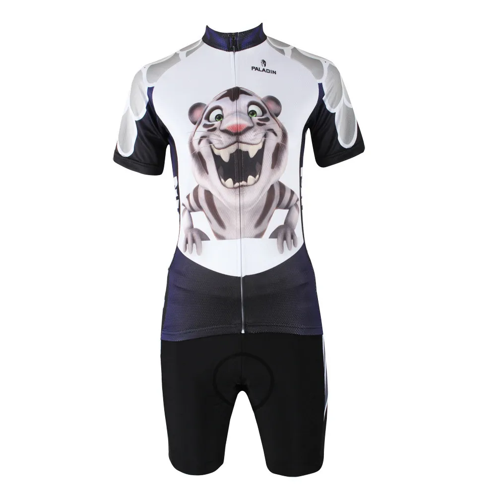 Бесплатная доставка 3D белый тигр Для мужчин с коротким рукавом Майки спортивные полиэстер дышащий велосипед одежда синий Велосипедная