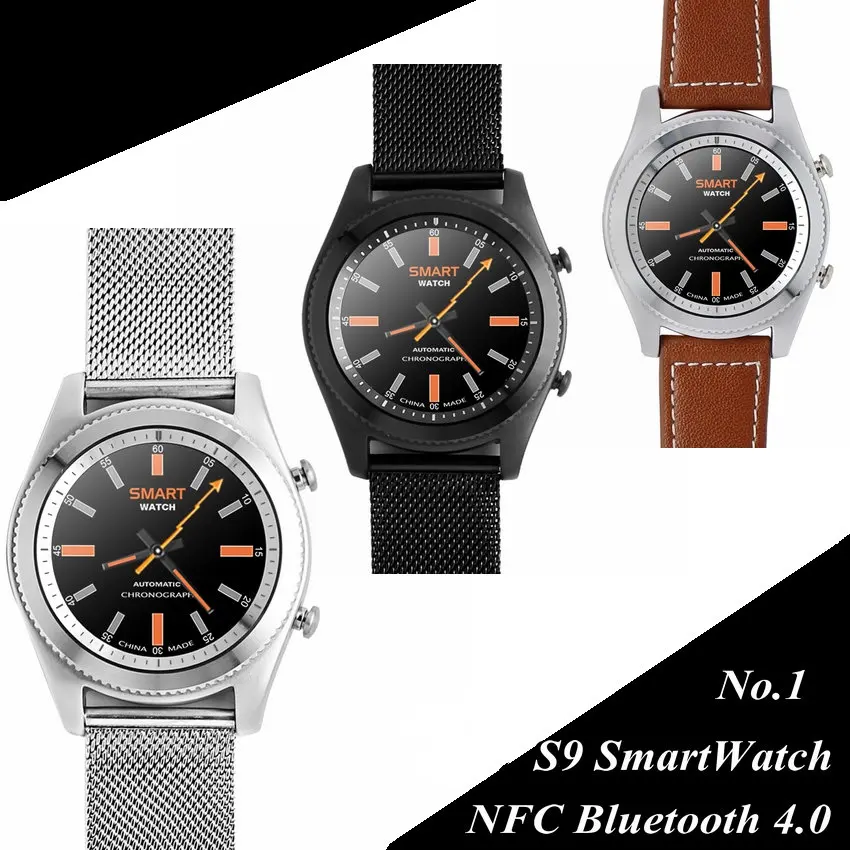 

Bluetooth Smart watch NO.1 S9 MTK2502C Heart Rate Monitor NFC Bluetooth 4.0 Bracelet wearable device for Android iOS Smartphone