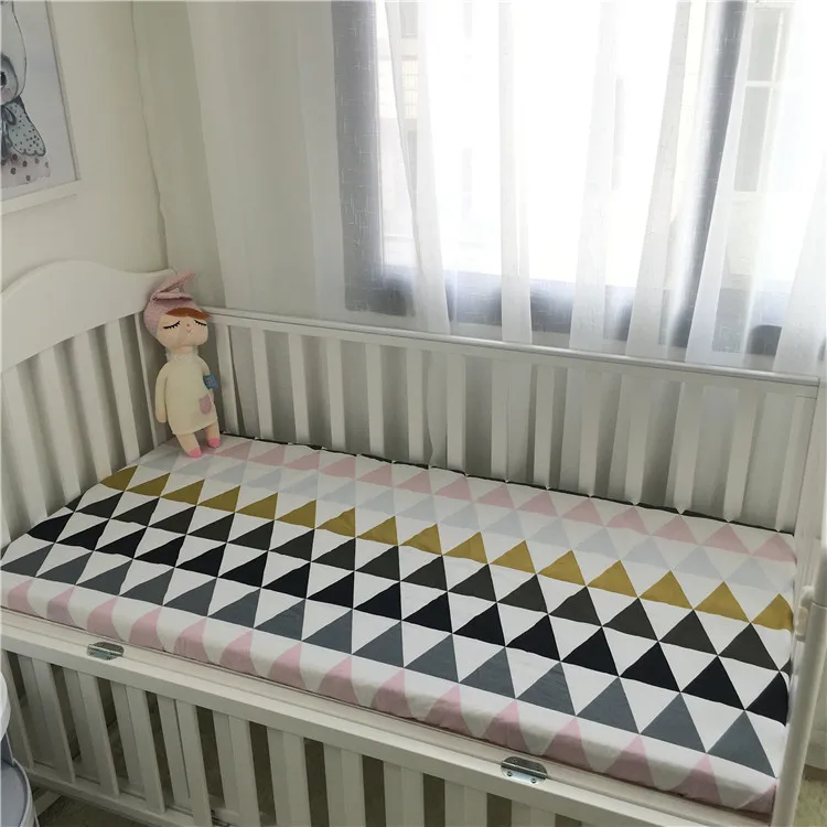 Хлопок, детский плоский лист, мягкий матрас для детской кровати, защитный чехол, мультяшное постельное белье для новорожденных, для детской кроватки, размер 130*70 см - Цвет: NO8