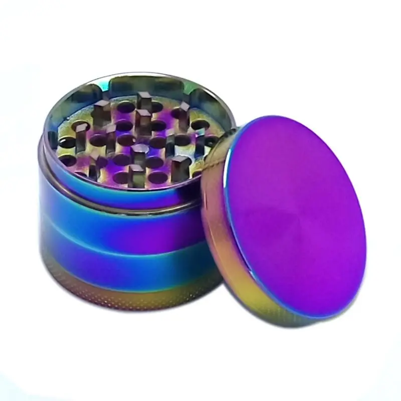 

Layer Zinc Alloy Glitter Rainbow Color Cigarette Tobacco Grinder Ice Blue Hand Crank Herbal Herb Spice Crusher Mini Muller