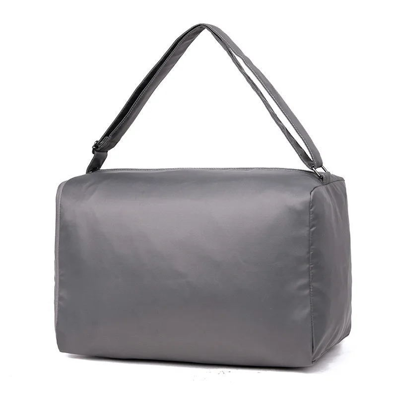 Новая черная, розовая, серая спортивная сумка для женщин, нейлоновая, непромокаемая, для путешествий, для занятий йогой, спортивная сумка с отделением для обуви - Цвет: Темно-серый