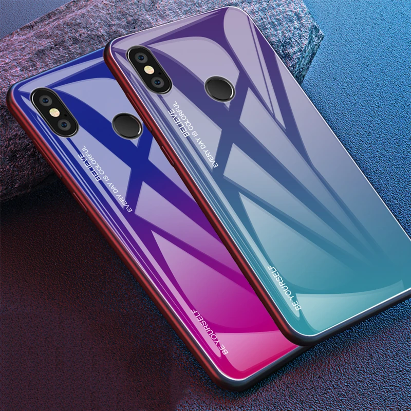 

Luxury Tempered Glass Case for Xiaomi redmi 5 5Plus Aurora Colorful Cover for Xiaomi note5 Pro Colorful Glass Case