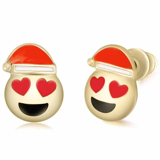 christmas earrings emoji face smile laugh cry big mouth red hat christmas earrings emoji face smile laugh cry big mouth red hat jewelry women fashion love stud