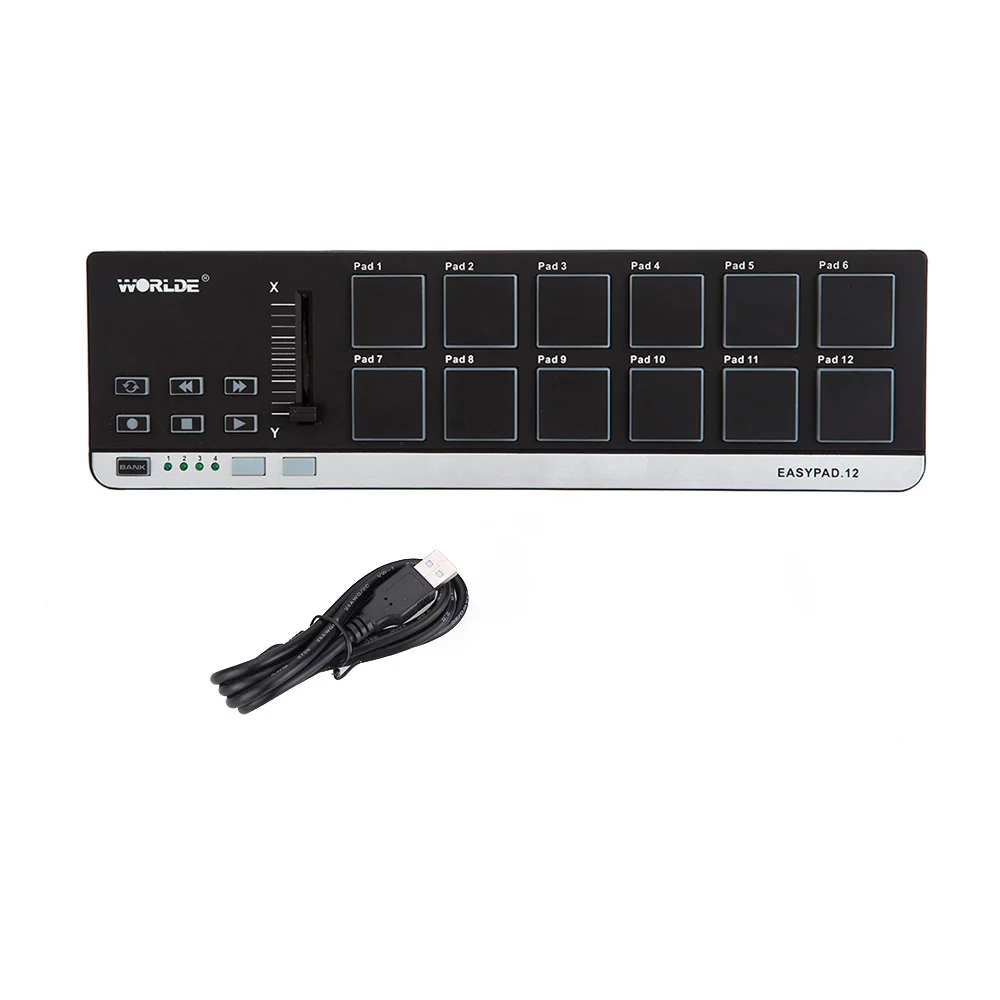 High Quality EasyPad.12 Portable Mini USB 12 Drum Pad MIDI Controller Hot Sale 4 Banks for Different Settings