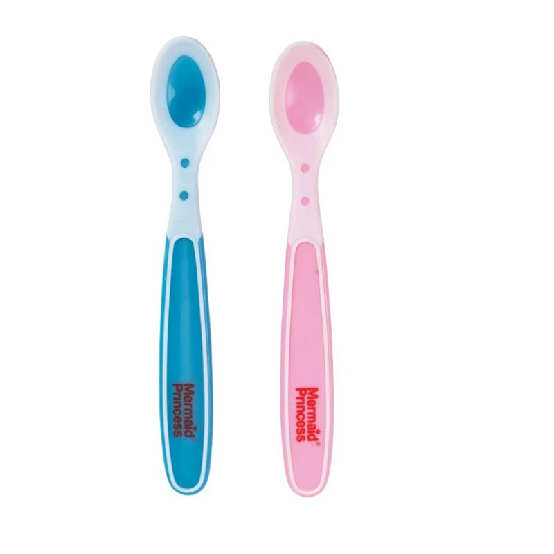 

Silicone Baby Tableware Child Learning Spoon Assist Food Dipper Temperature Sensing Scoop Kids Feeding Scoop Cocina Utensilios