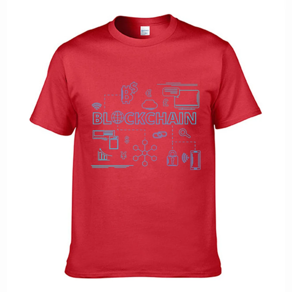 2018 New Arrivals Daft Bitcoin Blockchain Cryptocurrency Male Print Mens T Shirts Fashion Custom Graphic Tees Man Tshirt