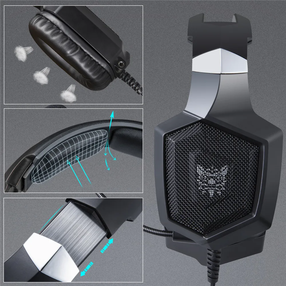  3.5mm Gaming Headphones casque Stereo Earphone Headset with Mic LED Light for Laptop Tablet  PS4 Gamepad (8)