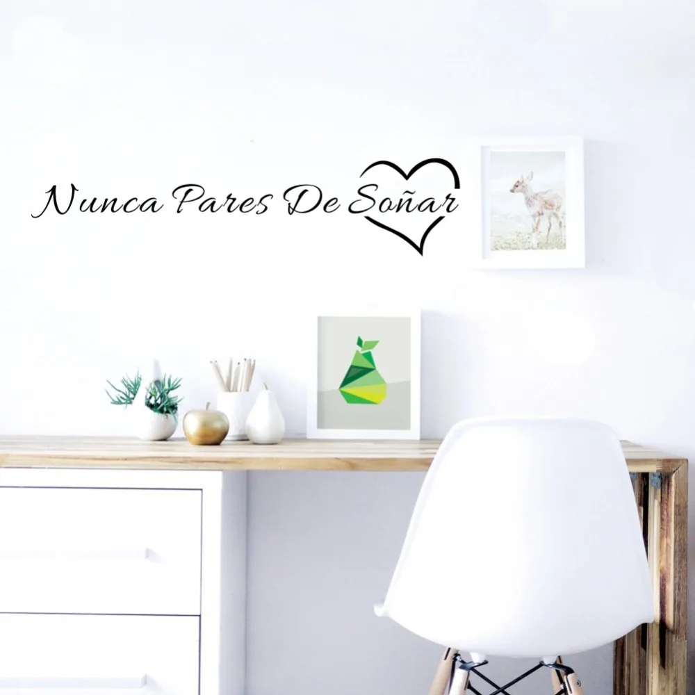Spanish-Quotes-Never-Stop-Dreaming-Wall-Sticker-Removable-Vinyl-Decal-for-Home-Decoration