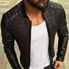 Fashion men leather jacket Spring autumn Casual PU coat mens motorcycle leather jacket New Male Solid color slim outerwear S-3XL ► Photo 1/6