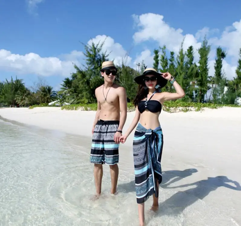 Lover Couple Swimsuit Women Bikini Men Board Shorts Swimming Trunks Boxer Sweat Surfing Fitness Boardshort Beach swimwear