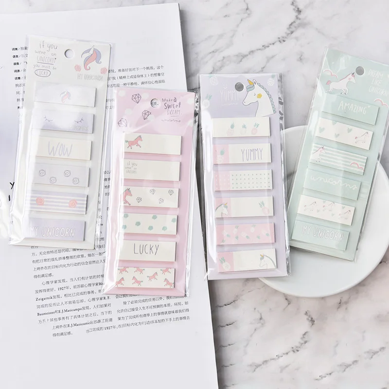 

Cute Cartoon 6+1 Unicorn Cat Memo Pad Post It Note Sticky Paper Korean Stationery Rainbow Planner Stickers Notepad School Office