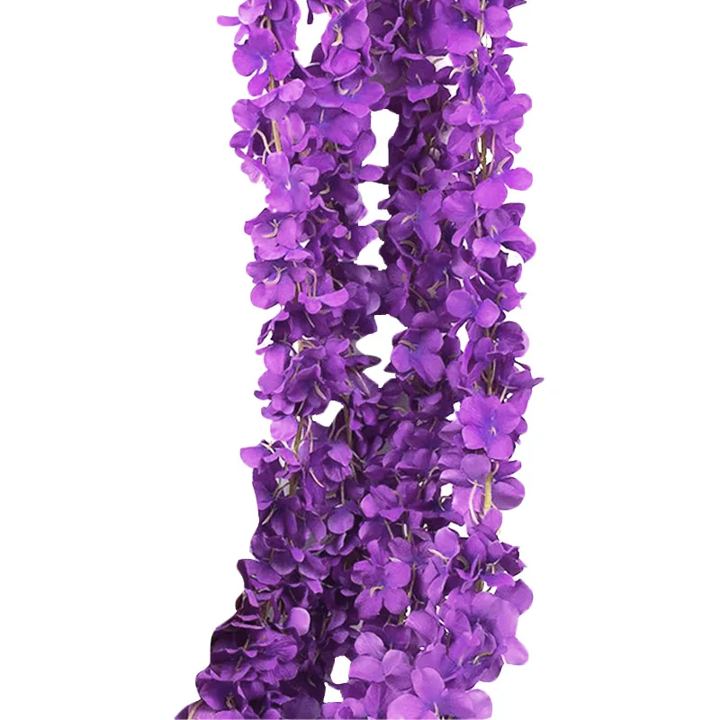 

Hot 2m Artificial Hydrangea Party Romantic Wedding Decorative Garlands of Artificial Flowers Wisteria V1820 Home Fashion purpl